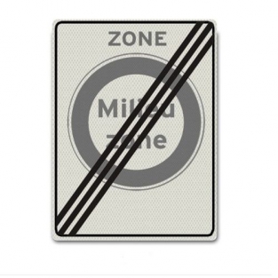 VERKEERSBORD C22AZE ZONEBORD EINDE MILIEUZONE